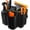 BLACK, variant on Organizer with 10 Pockets, Heavy Duty 600D Polyester Tool Pouch, Compact Roll Up Wrench Holder, Portable Hanging Tool Wrap, Khaki Storage Bag for Garage, Workshop, Vehicle