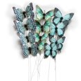 thumbnail image 1 of Decoraciones con mariposas, paquete de 12 estacas 3D para manualidades, color aguamarina, 1 of 9