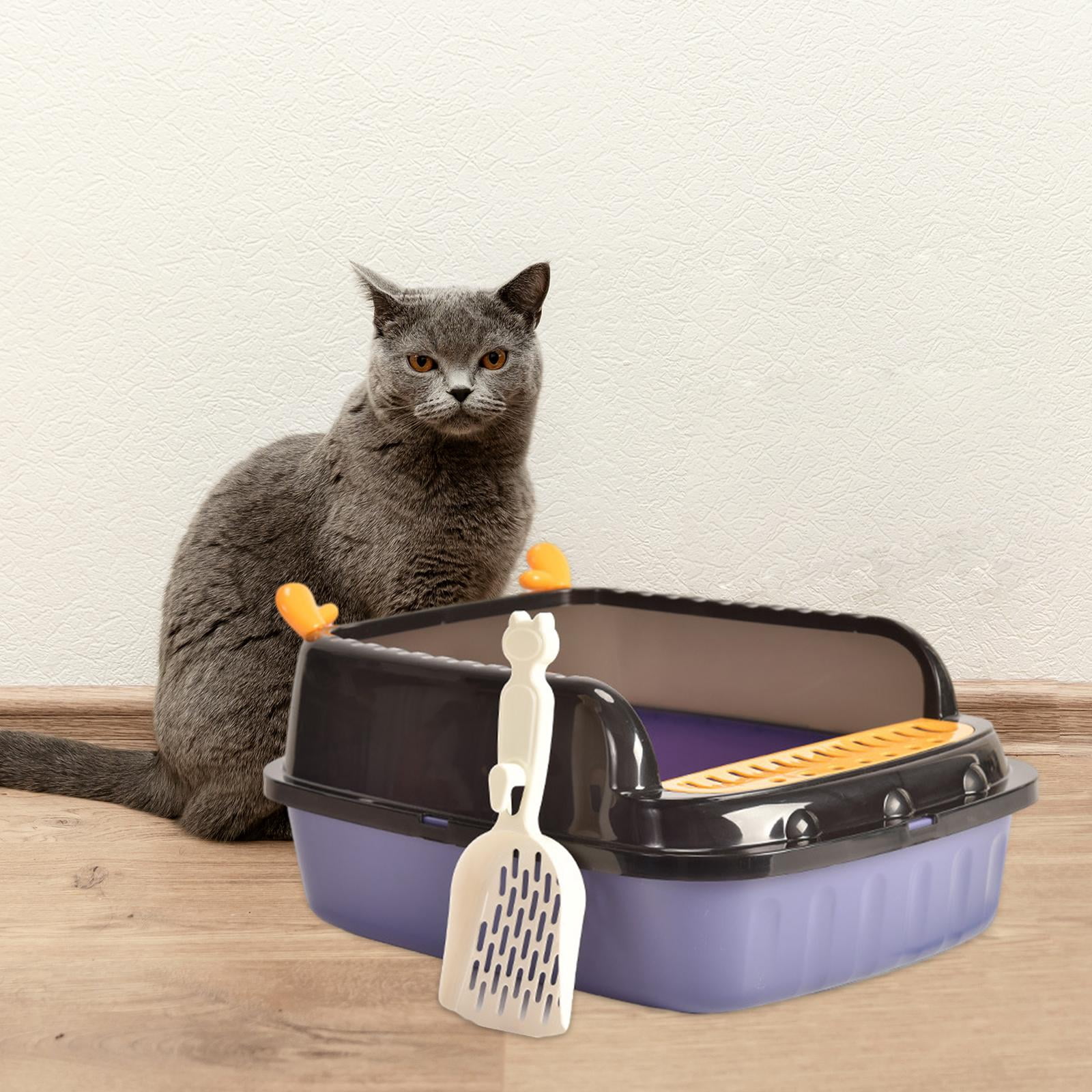 oshhnii Cat Litter Basin Anti ing Kitten Potty Toilet Portable Open Top Pet Litter Violet M