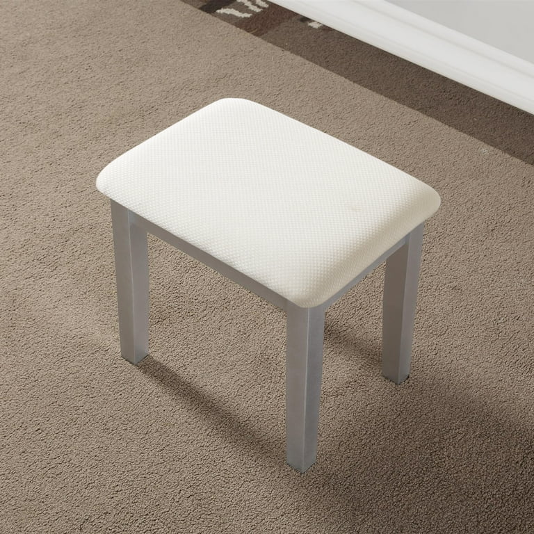 Roundhill furniture moniya wood vanity table and stool set hot sale