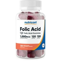 Nutricost Folic Acid (Vitamin B9) Vegetarian Gummies (120 Gummies / 1 mg Folic Acid Per Serving) | Folic Acid Supplement for Men & Women