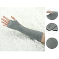 thumbnail image 2 of INSPIRE CHIC Unisex Classic Fashion Stretch Fingerless Arm Warmers Oversleeve Gloves Light Grey One Size, 2 of 6
