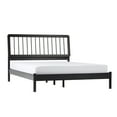 thumbnail image 4 of Walker Edison Mid-Century Modern Slatted Solid Wood Queen Bedframe, Black, 4 of 16