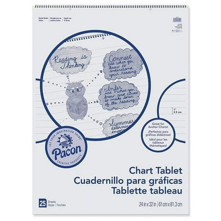 UPC: 0194629088249 | Pacon PAC74610-2 24 x 32 in. Chart Tablet 1 Ruled – 25 Count – 2 Each