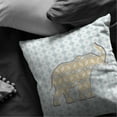 thumbnail image 2 of Elephant Silhouette Indoor/Outdoor Pillow with Removable Cover in Yellow on Light Blue20x20, 2 of 3