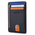 thumbnail image 1 of Billetera delgada Buffway con bloqueo RFID, fibra de carbono negra, 1 of 9