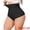 Black, variant on Women's High Waisted Tummy Control Thong Shapewear M Black