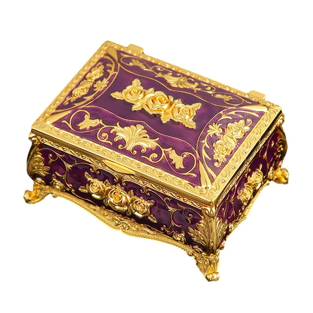 Caja de joyería esmaltada para mujer Sunnimix púrpura