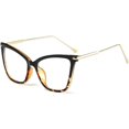 thumbnail image 1 of Montura de gafas de ojo de gato de gran tamaño con lentes transparentes, 1 of 5
