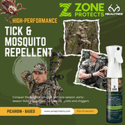 Zone Protects Realtree 10oz Insect Repellent; Made with Picaridin (DEET-Free, Oil-Free); UNSCENTED 12-hr Protection against Ticks, Mosquitoes, Chiggers, Gnats, No-seeums