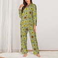 thumbnail image 2 of Sikiie Sage Green With Sunflowers Women's Long-Sleeve Shirt and Full-Length Bottom Pajama Set (s-xxl)-Medium, 2 of 7