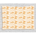 thumbnail image 1 of Orange and White Tapestry, Abstract Drawing of Flowering Stems Blooming Buds Nature Coming Alive, Wall Hanging for Bedroom Living Room Dorm Decor, 60W X 40L Inches, Orange White, by Ambesonne, 1 of 2