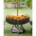 thumbnail image 4 of Fsddascl Sunflower Farmhouse Outdoor Tablecloth - 60 Inch Round Dining Table Cover, Summer Watercolor Botanical Floral Waterproof Outdoor Table Cloth with Umbrella Hole & Zipper for Picnic/Patio, 4 of 7