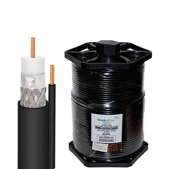 DirecTV EnviroReel CR04BSR0-05 Black 1000 ft RG6 Solid Copper Coaxial Cable with Ground