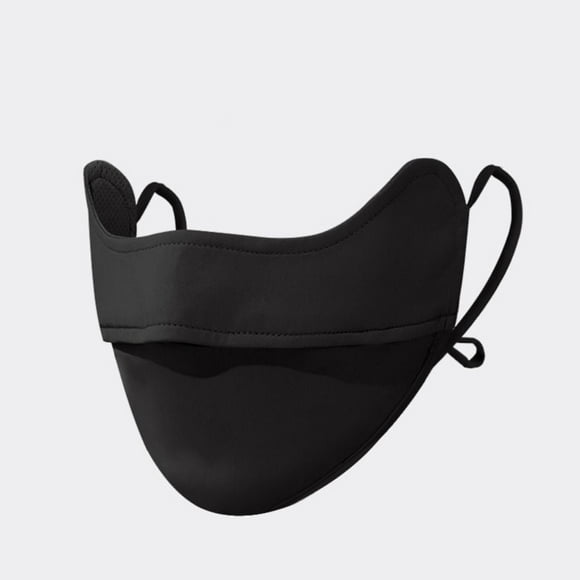 Women New Adjustable Men UV Sun Protection Face Scarf Sports Mask Face Mask Ice Silk BLACK
