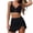 Black, variant on JSGEK Women's Bikini Swimwear With Swim Skirt Backless Soft Material Fashionable Swimming Suit For Ladies Premium Black XXL