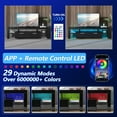 thumbnail image 5 of UHOMEPRO TV Stand for TV up to 80", High Gloss Entertainment Center with RGB LED Lights and Storage Shelves, Black Media Console for Living Room, 5 of 13
