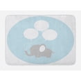 thumbnail image 1 of Elephant Nursery Bath Mat, Little Baby Elephant with Big Balloons Happiness Funny Icon, Non-Slip Plush Mat Bathroom Kitchen Laundry Room Decor, 29.5 X 17.5 Inches, Mauve Pale Blue White, Ambesonne, 1 of 2
