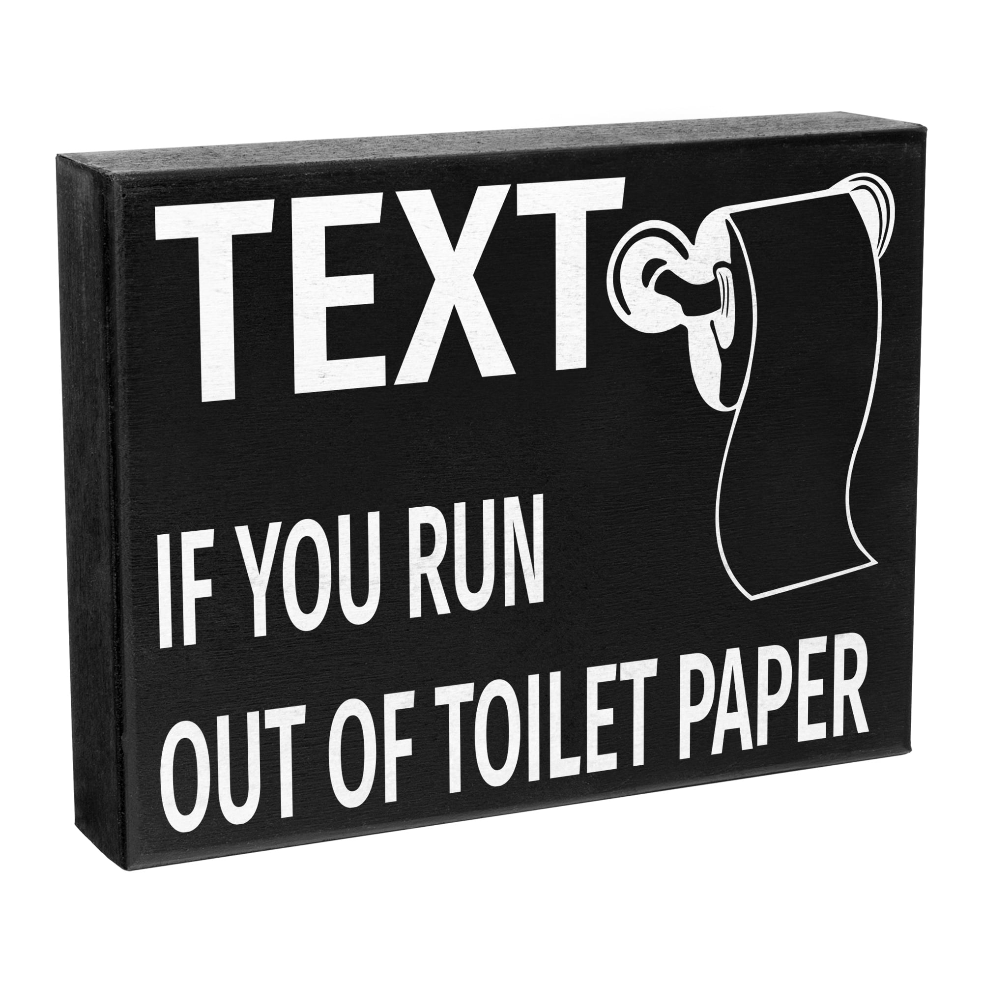 JennyGems Funny Bathroom Signs, Text If You Run Out Of Toilet Paper, 8x6  in, Funny Bathroom Decor, Bathroom Wall Decorations, Toilet Paper Decor,  Made in USA 