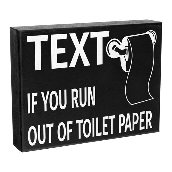 JennyGems Funny Bathroom Signs, Text If You Run Out Of Toilet Paper, 8x6 in, Funny Bathroom Decor, Bathroom Wall Decorations, Toilet Paper Decor, Made in USA