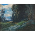 thumbnail image 2 of Oskar Mulley 24x19 Black Ornate Framed Double Matted Museum Art Print Titled: Lonely Path, 2 of 5