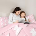 thumbnail image 4 of Erosebridal Cartoon Lightning Twin Comforter Sets,Pink And White Bedding Set For Girls Kids, Reversible 2 Pieces, 4 of 7