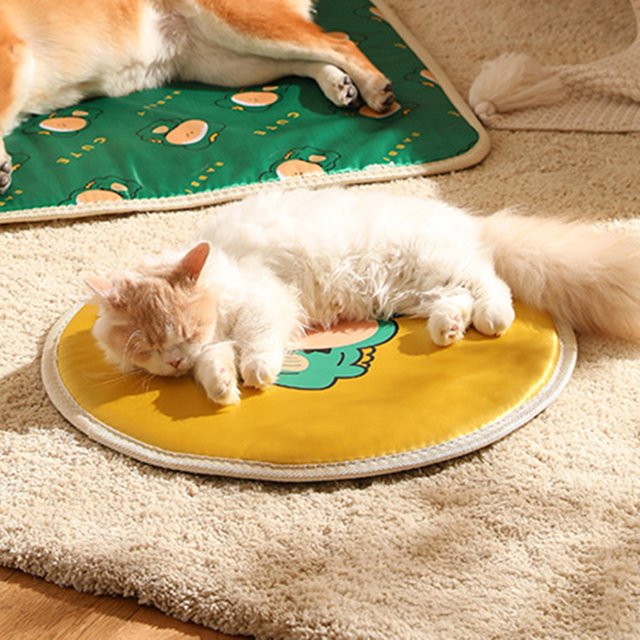 Almohadilla Térmica Para Mascotas Almohadillas térmicas para mascotas, manta calefactora impermeable para gatos, cojín acogedor para perros (redondo de 70x70cm)