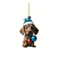 thumbnail image 2 of KCEHTA Dachshund Christmas Ornaments, Dog Ornaments for Christmas Tree, Dachshund Christmas Decor, Cute 2D Acrylic Dachshund Dog Christmas Tree Hanging Ornaments for Home Party, 2 of 6
