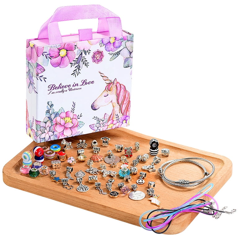 COO&KOO Charm Bracelet Making Kit,Gifts for 6 7 8 9 Year Old Girls, Girls  Toys Ages 6-12,6 7 8 9 Year Old Girl Birthday Gifts,Arts and Crafts for  Kids Ages 6-8,Jewelry Making Kit 