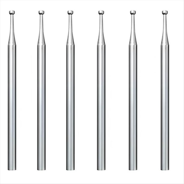 6 Piezas de Fresas de Copa Redondas de 1,8 mm - Brocas Redondas de Alambre de Vástago de 3/32 Pulgadas Fresas de Joyería para Fabricación de Lapidarios