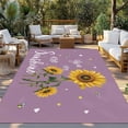 thumbnail image 2 of Violet Sunshine Sunflower Outdoor Rug for Patio/Deck/Porch, Non-Slip Large Area Rug 3 x 5 Ft, Pastoral Bees Farmhouse Floral Indoor Outdoor Rugs Washable Area Rugs, Camping Rug Carpet Runner, 2 of 8