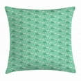 thumbnail image 1 of Umbrella Throw Pillow Cushion Cover, Wet Autumn Weather in September Theme Doodle Clouds Heavy Rainfall, Decorative Square Accent Pillow Case, 18 X 18 Inches, Sea Green Pale Green Cream, by Ambesonne, 1 of 2
