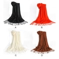 thumbnail image 3 of Guardurnaity Bufandas clásicas cálido sólido largo chal transpirable pañuelo para el cuello bufanda lavable pañuelo para la cabeza silenciador Accesorios de disfraces Rojo, 3 of 6