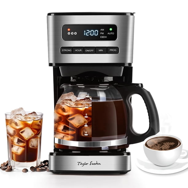 Cafetera Taylor Swoden programable para 12 tazas, color negro caliente/helado