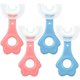 thumbnail image 1 of Paquete de 4 cepillos de dientes en forma de U para niños con cabezal de cepillo de silicona Cepillo de dientes de masaje blanqueador Cepillo de dientes tipo U Cepillo de dientes de boca entera con mango para niños Ormromra CZMR-ST128-1, 1 of 6