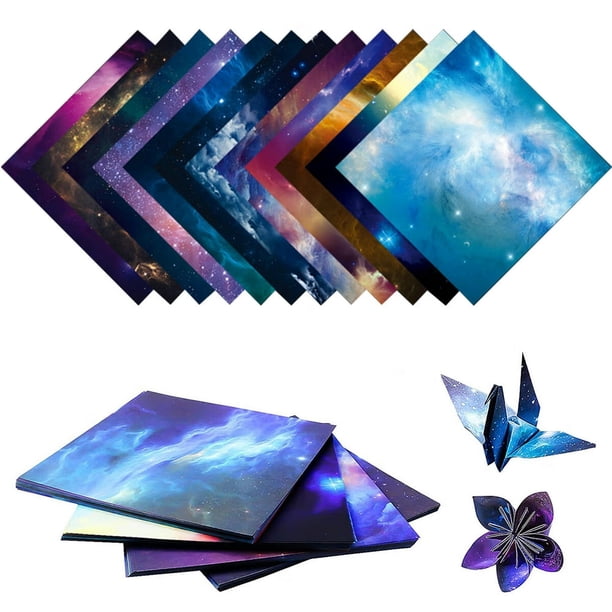 200Pcs Origami Paper 6 x 6 Inch Colored Double Sided Printed Scrapbook ...