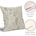 thumbnail image 3 of Spring Sage Green Floral Pillow Covers 20x20 Inch Vintage Wild Flower Herbs Plant Butterfly Decorative Pillow Cases Botanical Farmhouse Cushion Covers Home Decor For Sofa Couch Outdoor Set of 2, 3 of 6