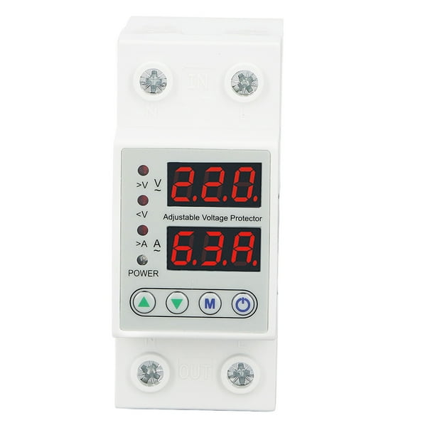 Protector de voltaje con pantalla digital, protector de voltaje con reinicio automático de 2 pines con pantalla digital, protector de sobrevoltaje y funcionalidad inteligente