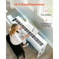 thumbnail image 3 of VEVOR Weighted Digital Piano, 88 Keys Fully Weighted, Electric Piano Keyboard with Furniture Stand, Power Adapter, Triple Pedal, Record Function, 280 Tones,White, 3 of 9