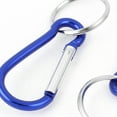 thumbnail image 2 of 7pcs Blue Metal Carabiner Camping Hike Clip Hook Keychain Fob Keyring Keychain, 2 of 2