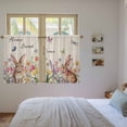 thumbnail image 3 of Beige Easter Tier Curtains 54 Inch Length, Spring Watercolor Vintage Tulip Flower Plant Cafe Short Curtains for Bathroom Over Sink, Small Kitchen Curtain Light Filtering Drapes 2 Panels 27.5"Wx54"L, 3 of 8