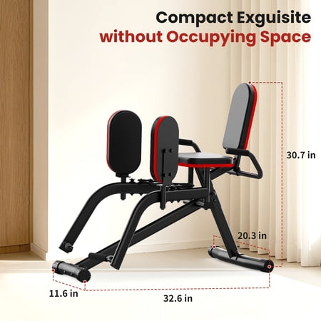 Compact Portable Hip Abductor Machine with 4-Level Adjustable Resistance, Glute and Leg Exerciser for Home Gym Use by Women and Men