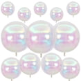 thumbnail image 1 of Globos de aluminio Vibzox, redondos iridiscentes, 4D, transparentes, 12 unidades, 1 of 9