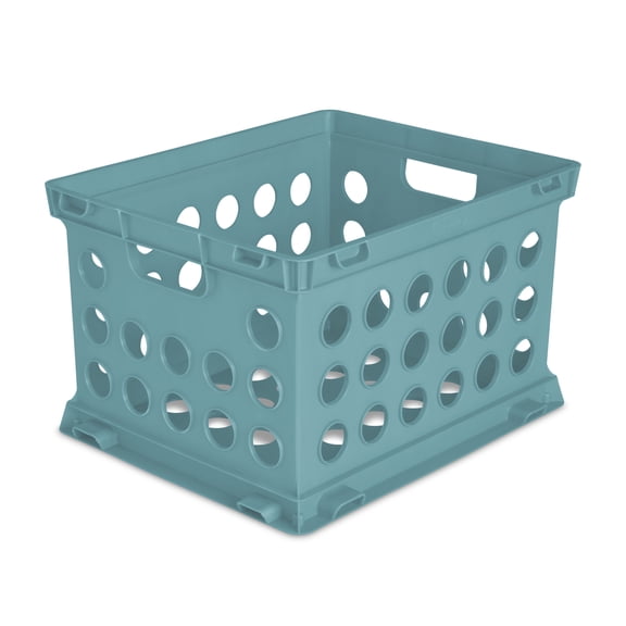 Sterilite Plastic Storage Cube / File Crate, Aqua Haze, Back to College