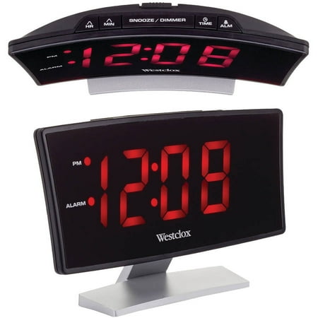Westclox 71018 Curved-Screen Large Readout Alarm Clock