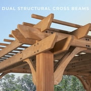 Backyard Discovery Beaumont 14'x12' Cedar Wood Patio Pergola Kit, Trellis Roof, PowerPort