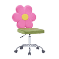 thumbnail image 3 of Impressions Vanity Daisy 360 Degree Swivel Vanity Chair with Adjustable Seat Height (Magenta Velvet), 3 of 5