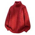 thumbnail image 5 of Men's Turtleneck Cable Knit Sweater Long Sleeve Chunky Casual Pullover Top, 5 of 6