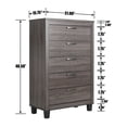 thumbnail image 2 of Home Furniture Silver Fox 5 Drawer Chest of Drawers - Gray Woodgrain, 2 of 6