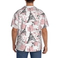 thumbnail image 3 of Gukieu Paris Print Men's Short-sleeved Shirts, Button-down Pocket Shirts, T-shirts, Beach Vacation Travel Summer Clothing-Small, 3 of 5